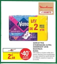 Serviettes Hygiéniques Ultra Goodnight 2x16 Maxipack Nana