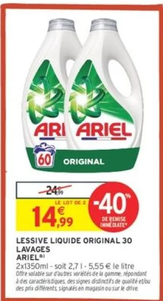 Lessive Liquide Original 30 Lavages Ariel