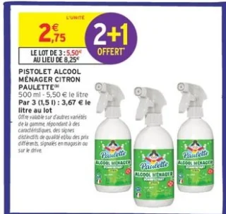 Paulette Pistolet alcool ménager citron