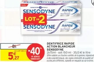 DENTIFRICE RAPIDE ACTION BLANCHEUR SENSODYNE