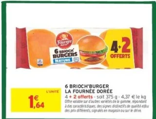 6 Brioch'Burger La Fournée Dorée