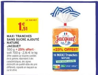 Maxi Tranches sans sucre ajouté Nature Jacquet