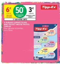 5 RUBANS CORRECTEURS MINI POCKET MOUSE PASTEL TIPP EX