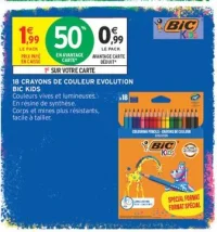 18 CRAYONS DE COULEUR EVOLUTION BIC KIDS