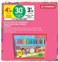 24 FEUTRES DE COLORIAGE POINTE MOYENNE POWER STABILO