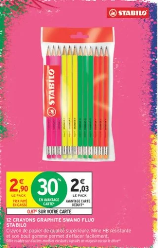 12 Crayons Graphite Swano Fluo Stabilo