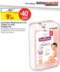 Couches Premium Active 7/18kg T4 x48 Pommette