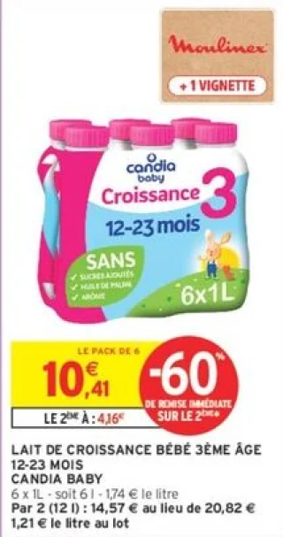 LAIT DE CROISSANCE BÉBÉ 3ÈME ÂGE 12-23 MOIS CANDIA BABY