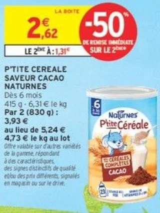 P'tite Céréale Saveur Cacao Naturnes