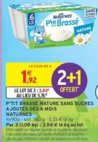 P'tit brassé nature sans sucres ajoutés dès 6 mois Naturnes