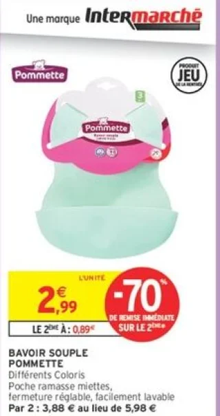 Bavoir souple Pommette