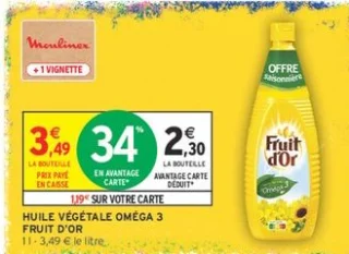 Huile végétale oméga 3 Fruit d'Or