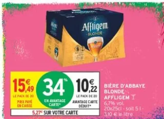 Bière d'abbaye blonde Affligem