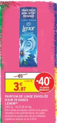 Parfum de linge envolée d'air 19 doses Lenor