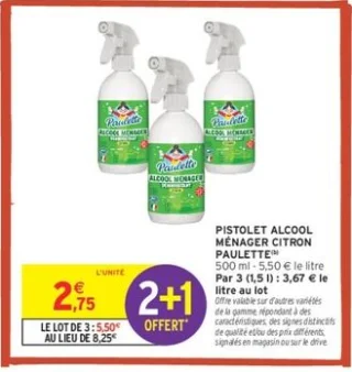 PISTOLET ALCOOL MÉNAGER CITRON PAULETTE