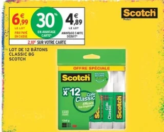 Lot de 12 bâtons colle Classic 8g Scotch