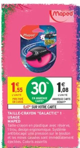 Taille-crayon Galactic 1 usage Maped