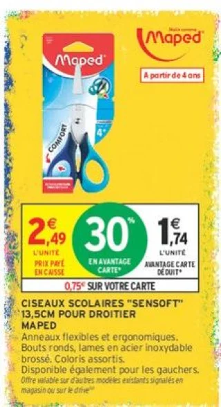 Ciseaux scolaires Sensoft 13,5 cm Maped