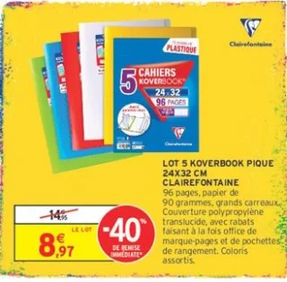 Lot de 5 Koverbook pique 24x32 cm Clairefontaine