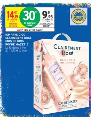 IGP Pays d'Oc Clairement Rosé Gris de Gris Roche Mazet