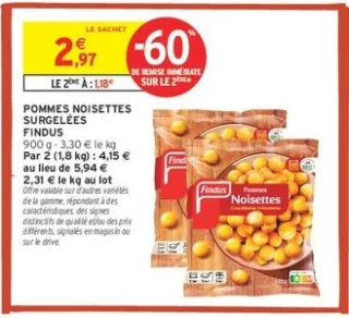 Findus Pommes Noisettes Surgelées