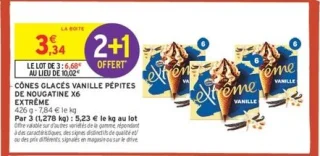 Cones glacés vanille pépites de nougatine 6x