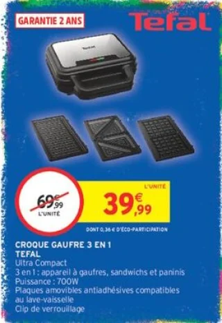 Tefal Croque Gaufre 3 en 1