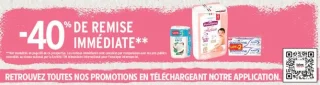 40% de remise immédiate avec l'application