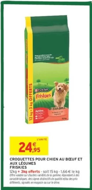 Croquettes pour chien au bœuf et aux légumes Purina Friskies