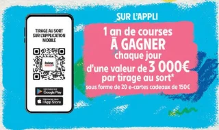 Jeu de la rentrée Intermarché - 1 an de courses à gagner chaque jour d'une valeur de 3 000€