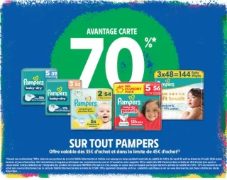 70% en avantage carte sur tout Pampers