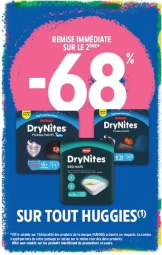 Sur tout Huggies (DryNites)