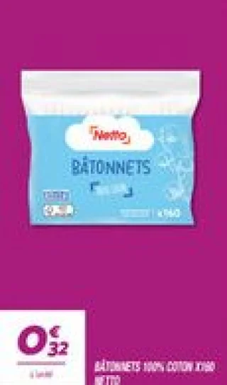 Bâtonnets 100% coton x160 