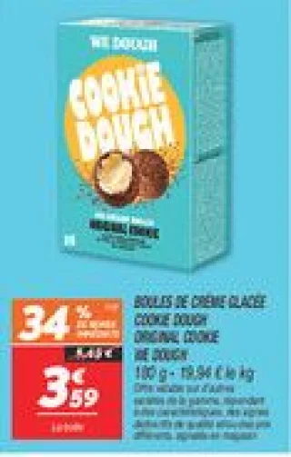 Boules de crème glacée cookie dough original cookie