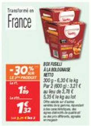 Box fusilli à la bolognaise 
