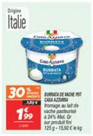 Burrata de vache pot 