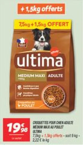 Croquettes pour chien adulte médium maxi au poulet
