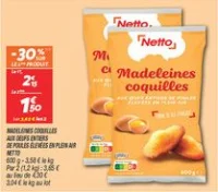 Madeleines coquilles aux oeufs entiers de poules élevées en plein air