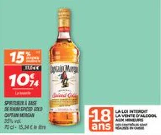 Spiritueux à base de rhum spiced gold
