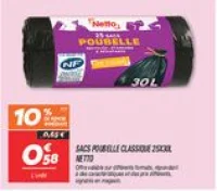 Sacs poubelle classique 25x30l 