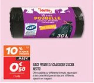 Sacs poubelle classique 25x30l 