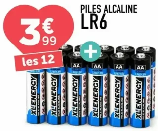 Piles alcaline LR6 Xlenergy les 12