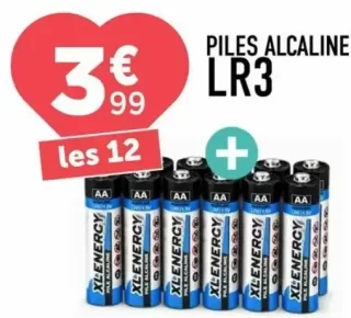 Piles alcaline LR3 Xlenergy les 12