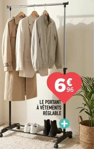LE PORTANT À VÊTEMENTS RÉGLABLE