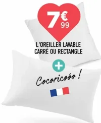 L'oreiller lavable carré ou rectangle