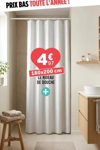 Le rideau de douche 180x200 cm