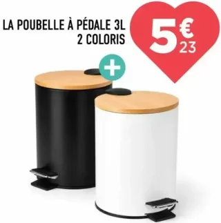 LA POUBELLE À PÉDALE 3L 2 COLORIS