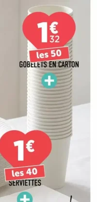 Gobelets en carton les 50