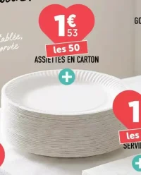 Assiettes en carton les 50