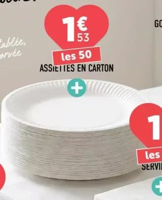 Assiettes en carton les 50